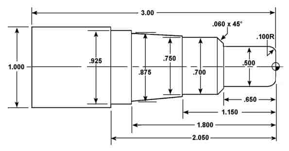 CNC Programming Example in Inch Fanuc G20 Simple CNC Lathe Program