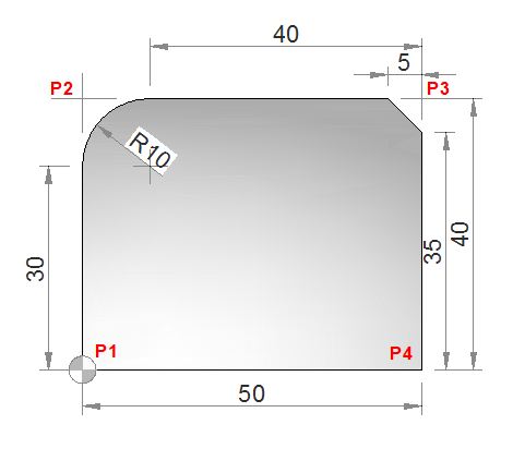 Haas Corner Rounding and Chamfering Example G01 C R