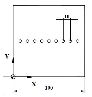 Programming a Series of Bores with NCT G81 Drilling, Spot Boring Cycle