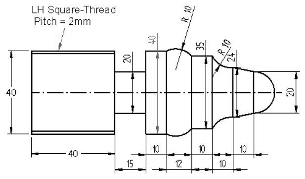 Fanuc G76 Left hand Thread G75 Grooving Example CNC Lathe