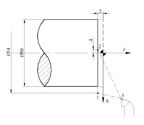 Simple Facing CNC Lathe Program Example