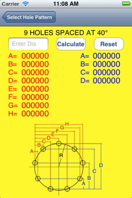 iPhone App for Bolt Hole Circle Coordinates